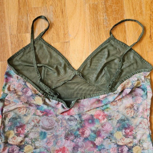 No Boundaries‎ Top Green Floral Babydoll Tank Festival Fairy Grunge Size XL - Picture 11 of 11